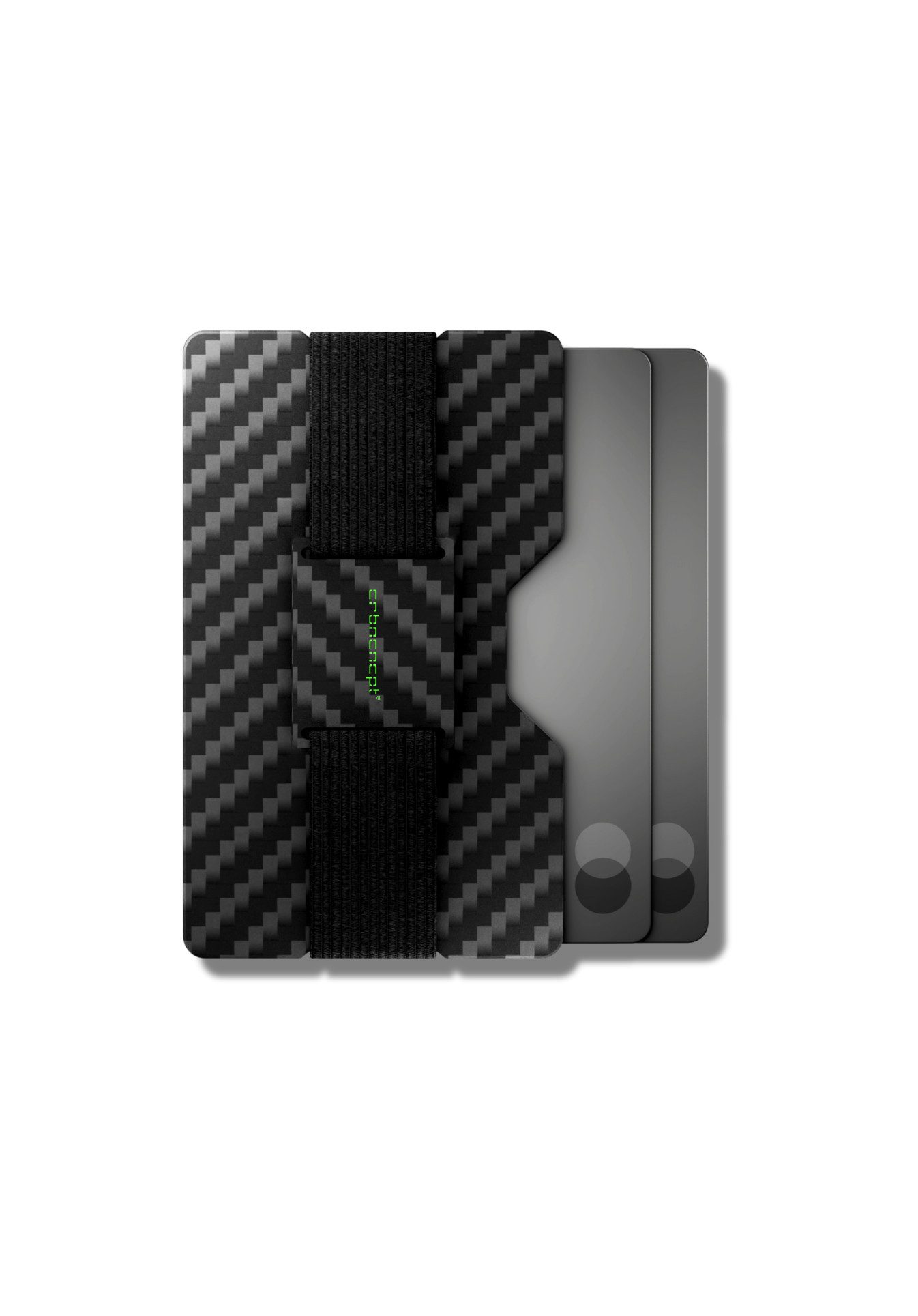 CRBNCNCPT Kartenetui aus Carbon Fiber mit Münzfach, Schwarz Herren, RFID Schutz, schmal, leicht, robust