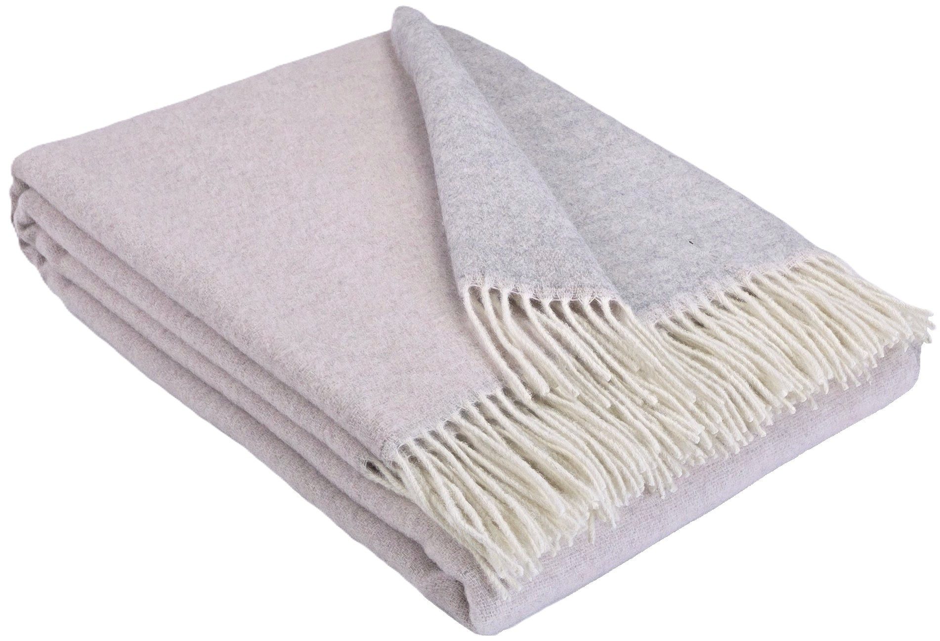 Wolldecke Merinowolldecke Plaid "FARO" Merinowolle-Kaschmir-Mix 140 x 200 cm, STTS. € 64,99