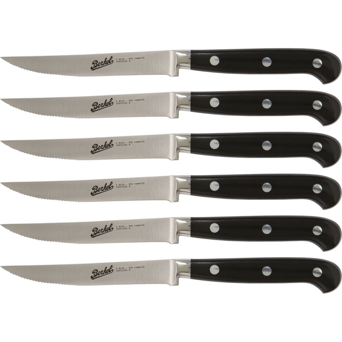 Berkel Besteck-Set Adhoc Glossy Steak Set 6-tlg. gezackt, Stahl / Kunststoff