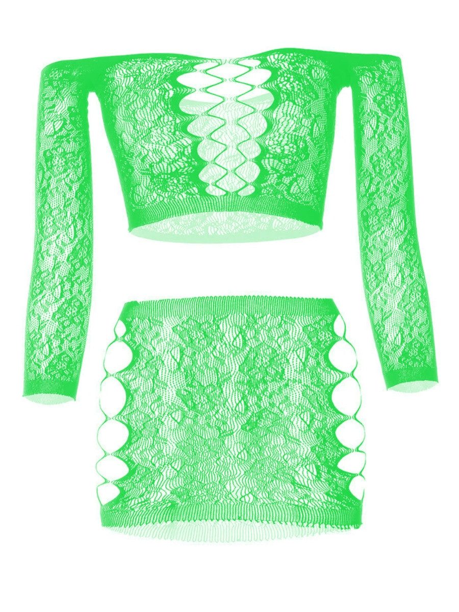 Elegant Love Set: Tanktop Dessous-Set aus Netz - Sexy Unterwäsche für Damen günstig online kaufen