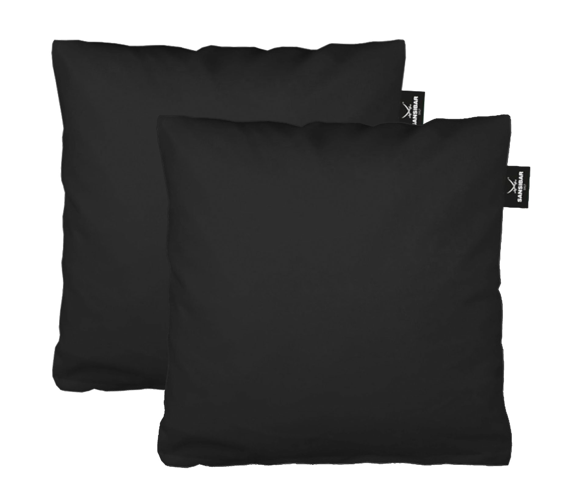 Kissenbezug 2er Set Ausrüstung Sansibar Jersey Sansibar edlem faltenfreier Set, perfekter, Sitz, Steg-Fähnchen, schwarz cm, Uni Kissenhülle, Sylt, Antipilling 2er 80x80