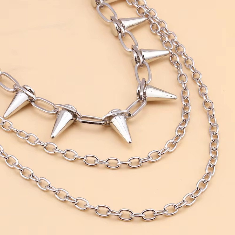 Ware aus aller Welt Hosenkette Punk Hosenkette mit Nieten Mehrreihig Geldbörsenkette Biker-Kette, (1-tlg)