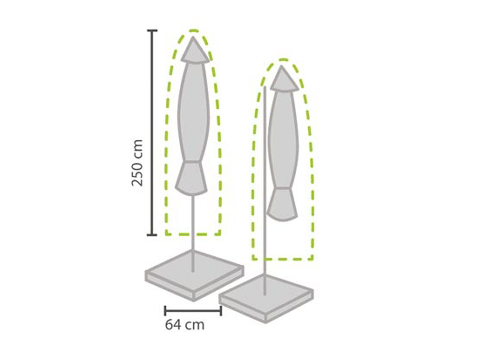 PEREL Sonnenschirm-Schutzhülle (1-St), Abdeckung für Garten-Schirm bis Ø 450cm Abdeck-Haube Gartenmöbel