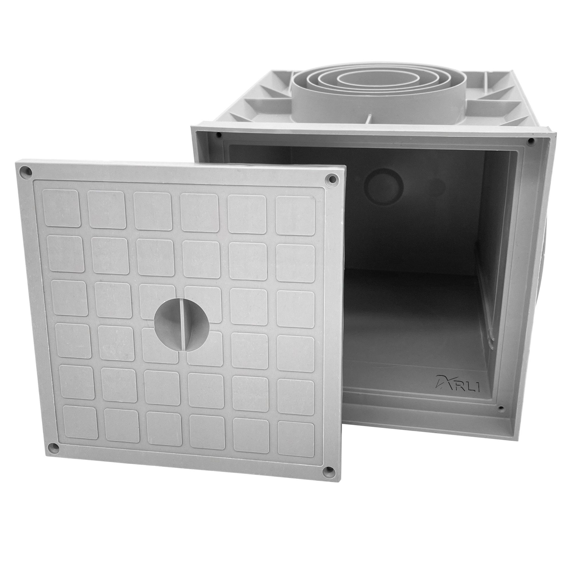 ARLI Erdschacht Revisionsschacht Kontrollschacht 300 x 300 x 300 mm, 1-St., mit Deckel