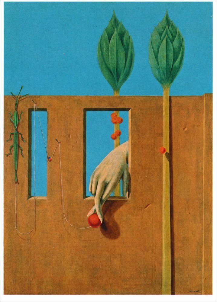 Postkarte Kunstkarte Max Ernst Wort" "Beim ersten klaren