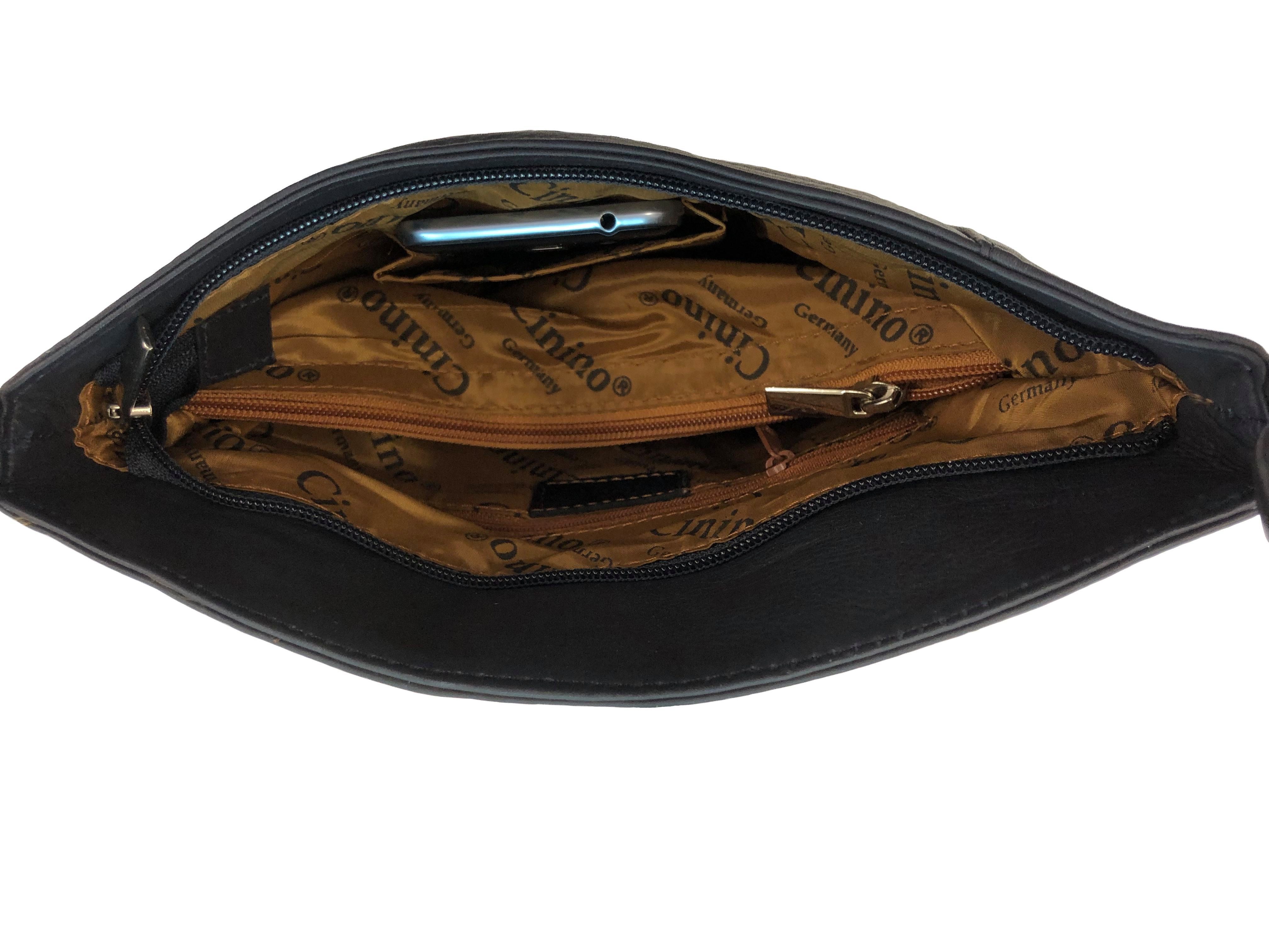 Cinino Handtasche C1080, Ledertasche Umhängetasche