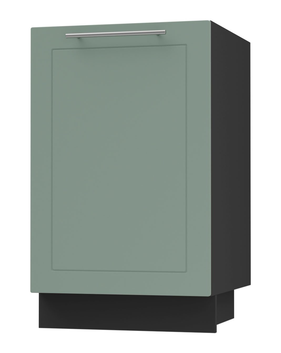 Feldmann-Wohnen Unterschrank Kvantum (1-türig, innen 1 Einlegeboden, Türanschlag wechselbar, Soft-Close, 1-St., Fronten mit dekorativen Fräsungen und leicht abgerundeten Ecken) 50x50x82cm schwarz - mint (Q-D1D/50)