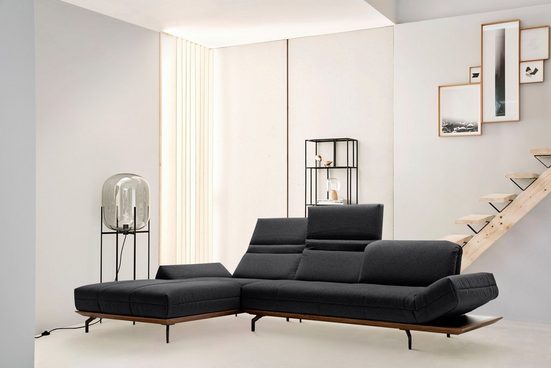 hülsta sofa Ecksofa »hs.420«, XL in 2 Qualitäten, Holzrahmen in Eiche Natur oder Nußbaum