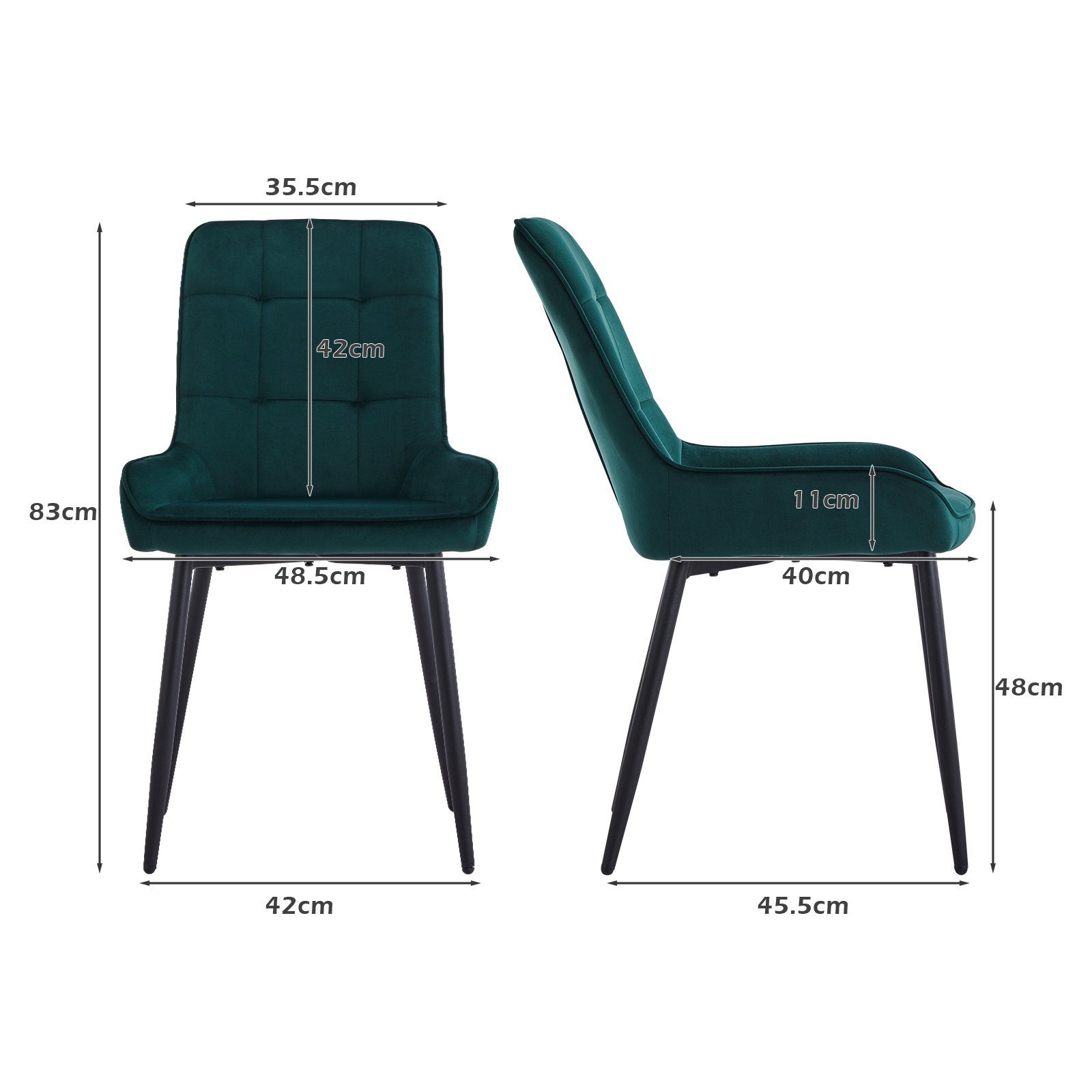 Ofcasa Esszimmerstuhl Polsterstuhl (2er Set), Samt günstig online kaufen