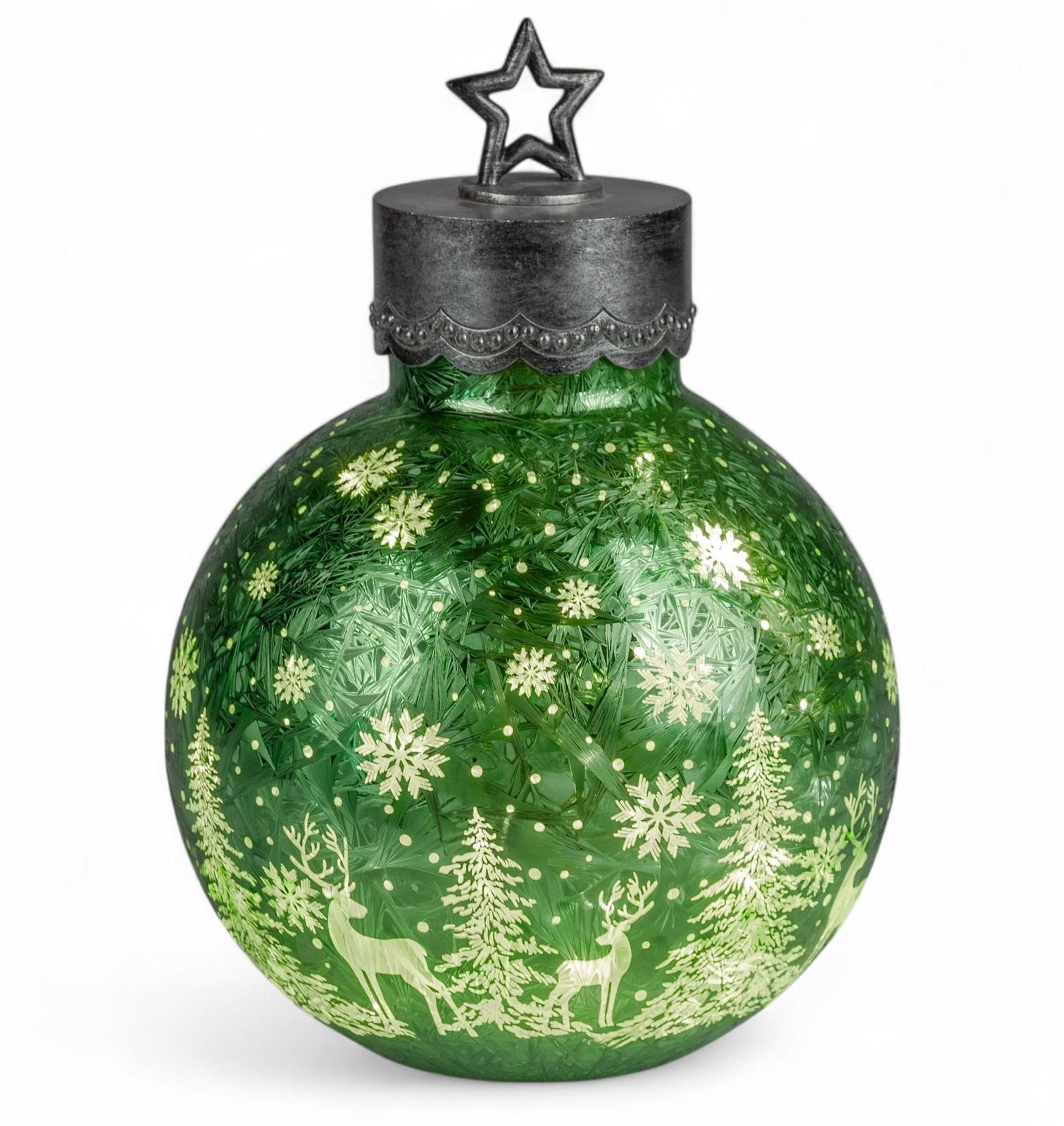 formano LED Dekolicht XXL Glas-Kugel Frosty grün 35 cm Timer 6h/18h Weihnac günstig online kaufen