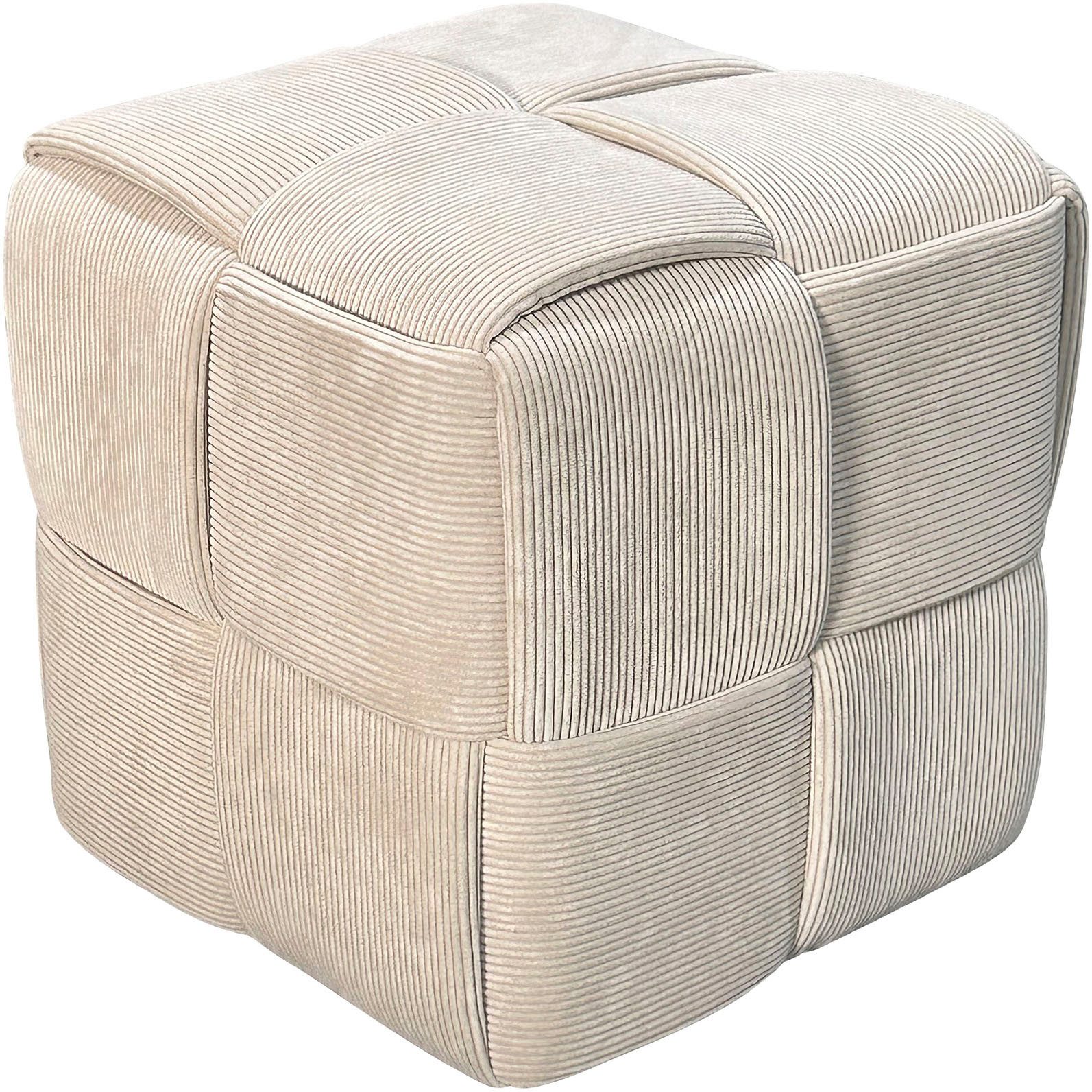 byLIVING Pouf URBAN, Bezug Cord in verschiedenen Farben, Schaumstoff