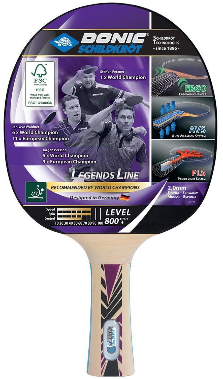 Donic-Schildkröt Tischtennisschläger Racket Schläger Table Tennis Tischtennis 800, Bat Legends