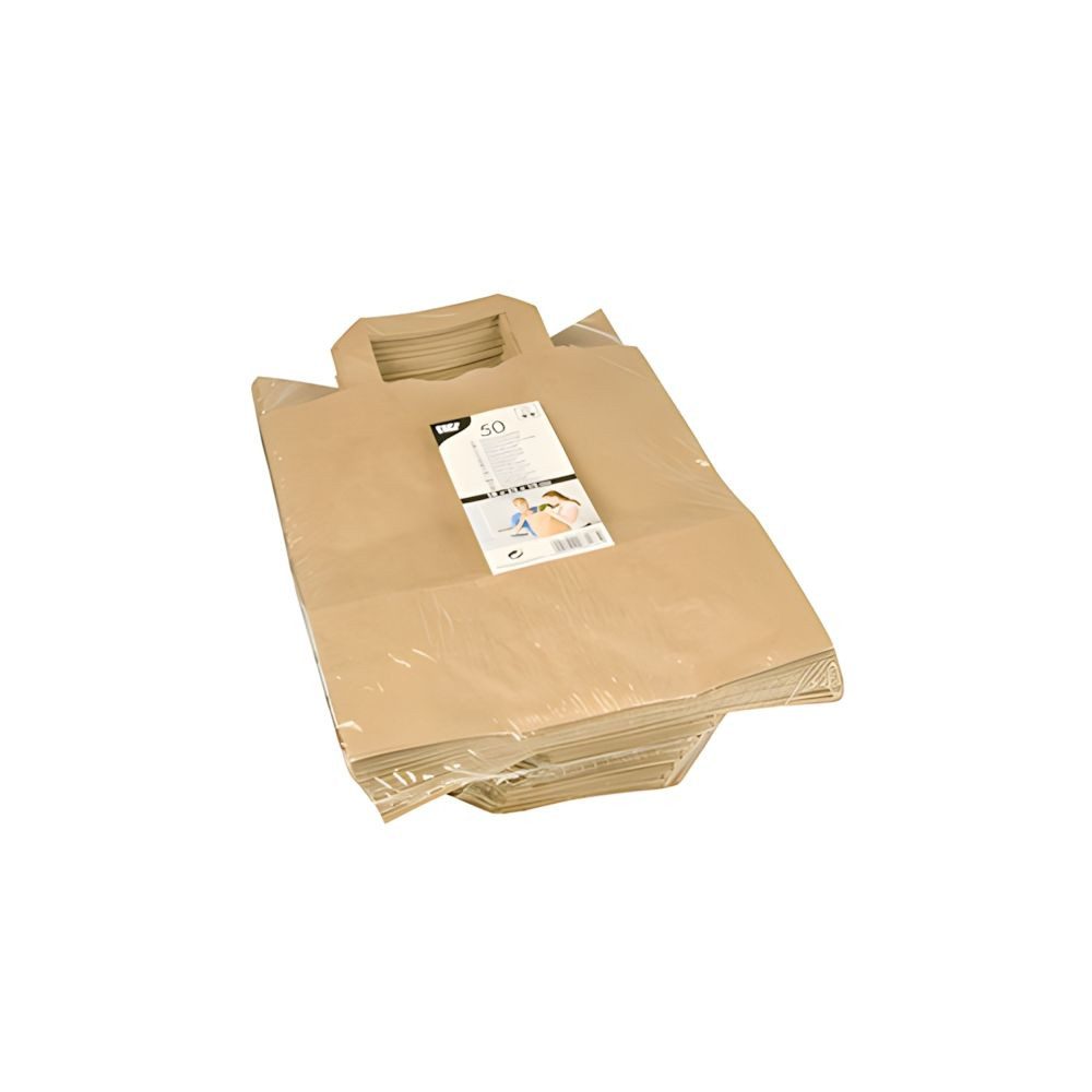 PAPSTAR Tragetasche 400 x Tragetaschen, Papier 28 cm x 22 cm x 10 cm braun mit Tragegriff