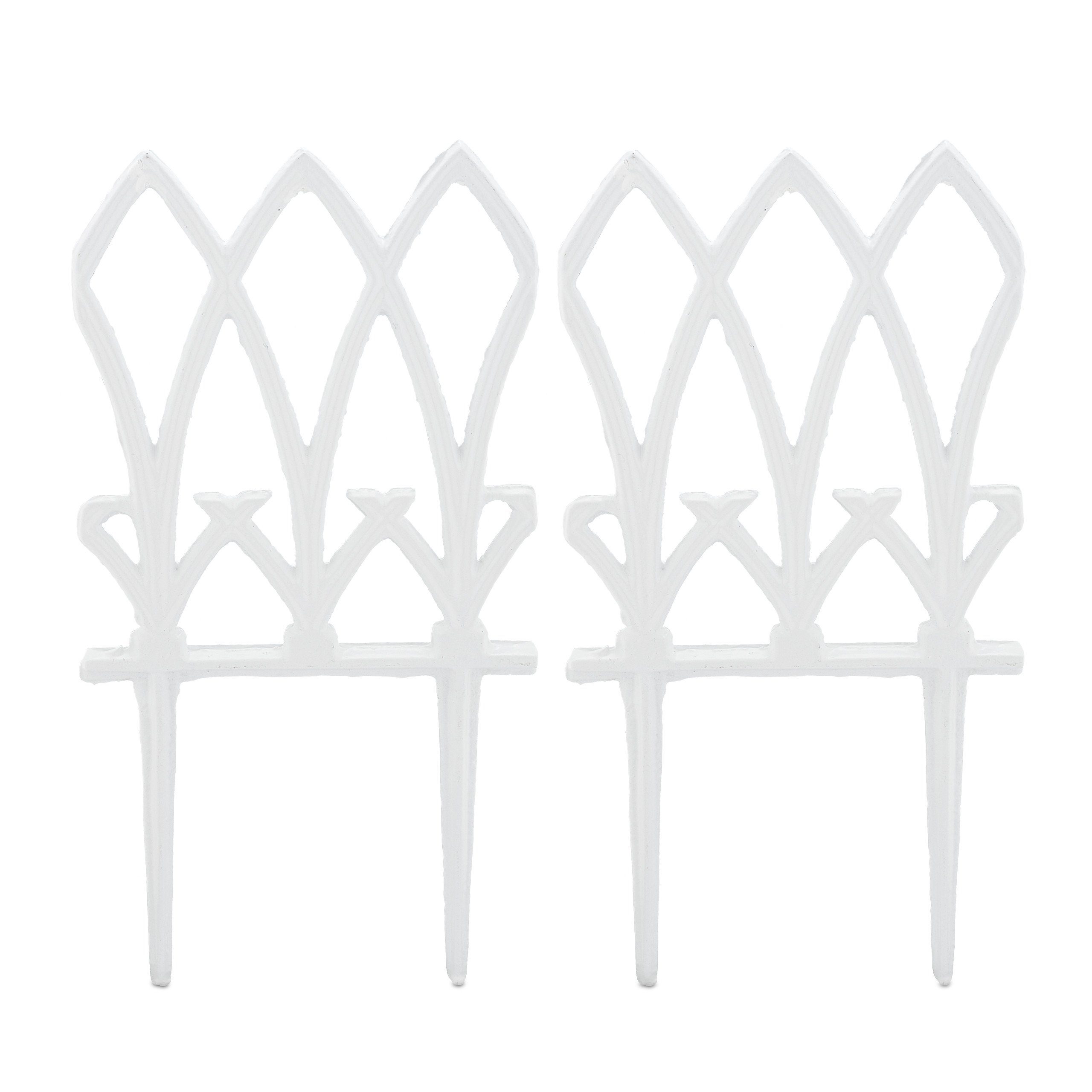 relaxdays Beetumrandung Vintage Beetzaun im 2er Set, weiß