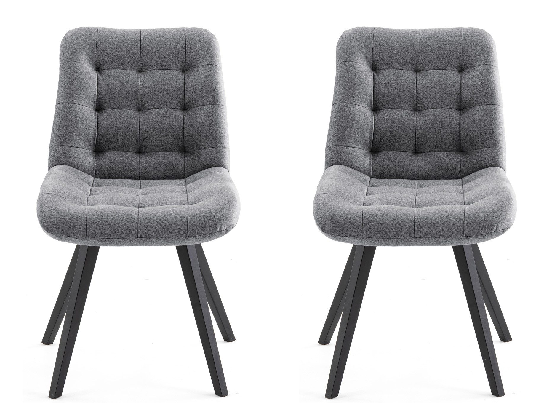 Muffo Stuhl LENA (2 St), Gesteppter Sitz, elegante Holzbeine