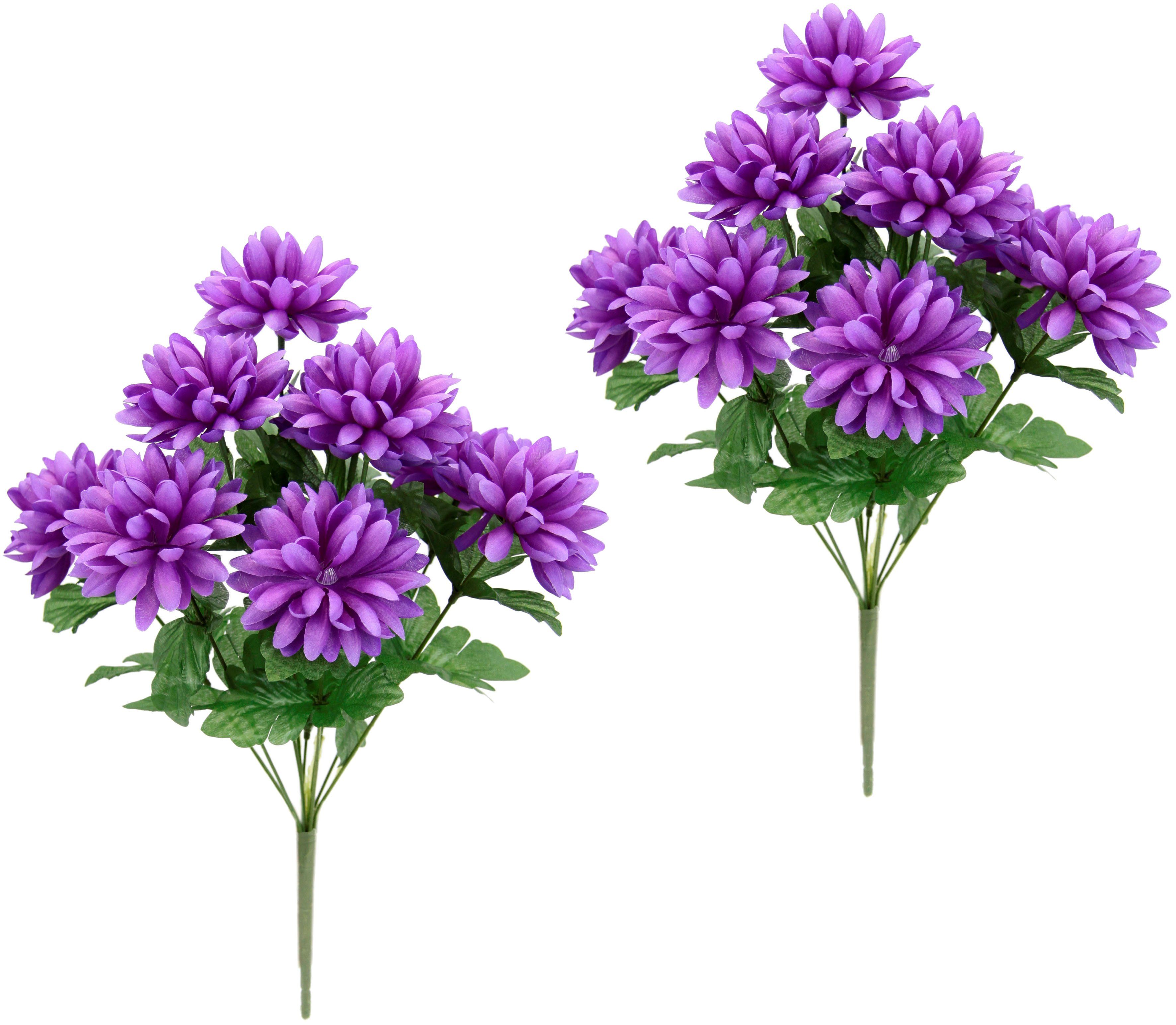 Kunstblumenstrauß Dahlie, I.GE.A., Höhe 42 cm, Kunstblumenstrauß