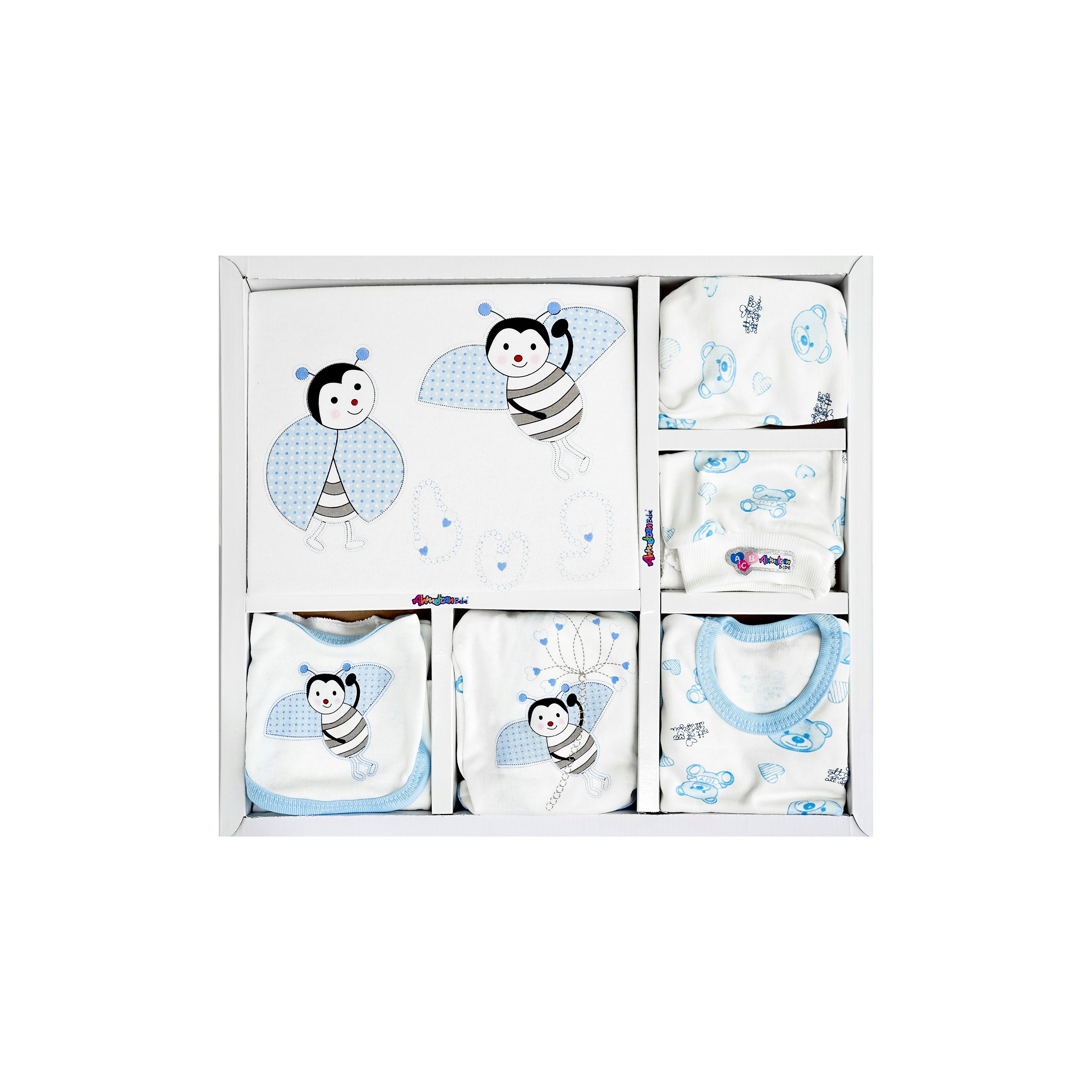Almina Erstausstattungspaket Biene Baby (Packung, 10-tlg) 10-teilig aus 100% Baumwolle, Neugeborenen Set, Ideal als Geschenk