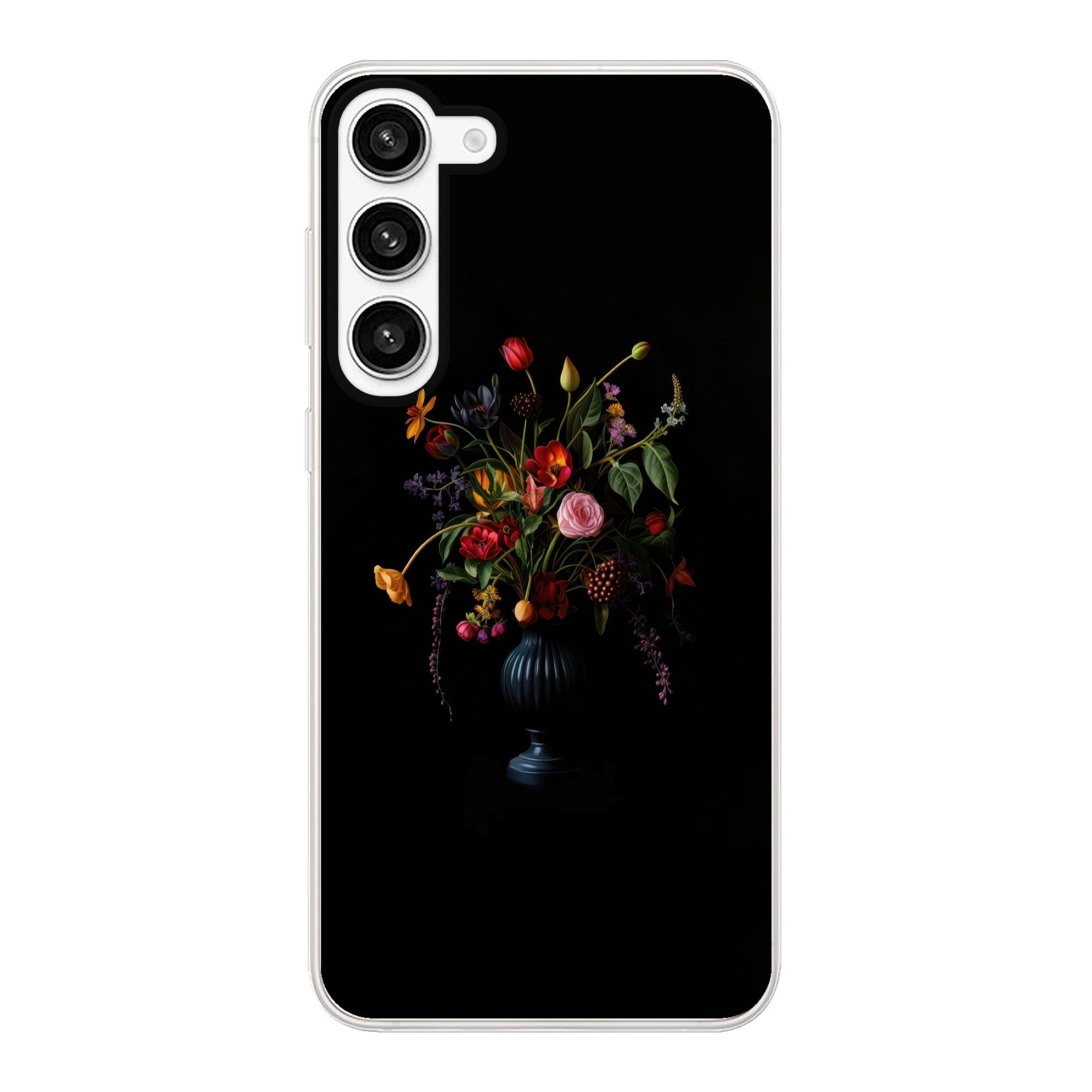 MuchoWow Handyhülle für Samsung Galaxy S23 Plus Blumen - Beeren - Klassisch, Phone Case, Silikon, Schutzhülle Dünn