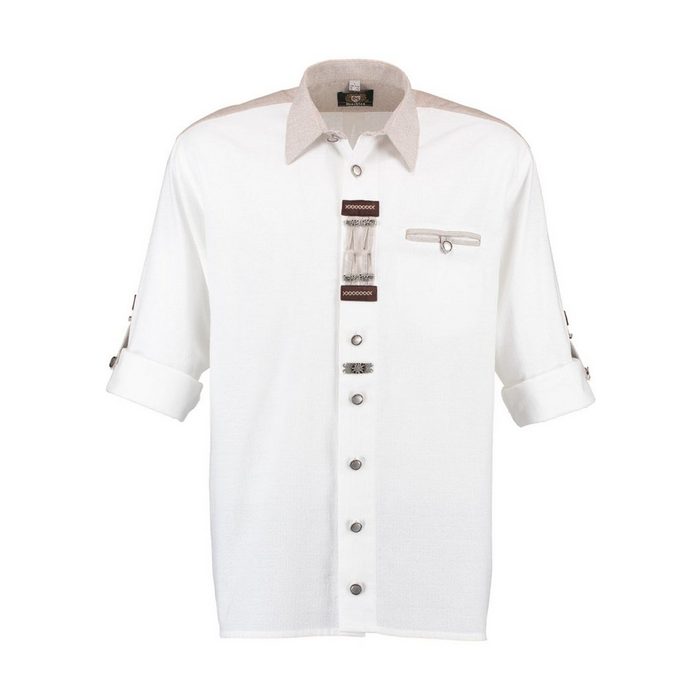 OS-Trachten Trachtenhemd Nevai Langarmhemd mit Paspeltasche Zierteile auf der Knopfleiste NF10780