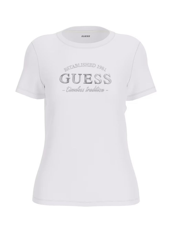 Guess T-Shirt – Kurzarmshirt mit Logostickerei günstig online kaufen