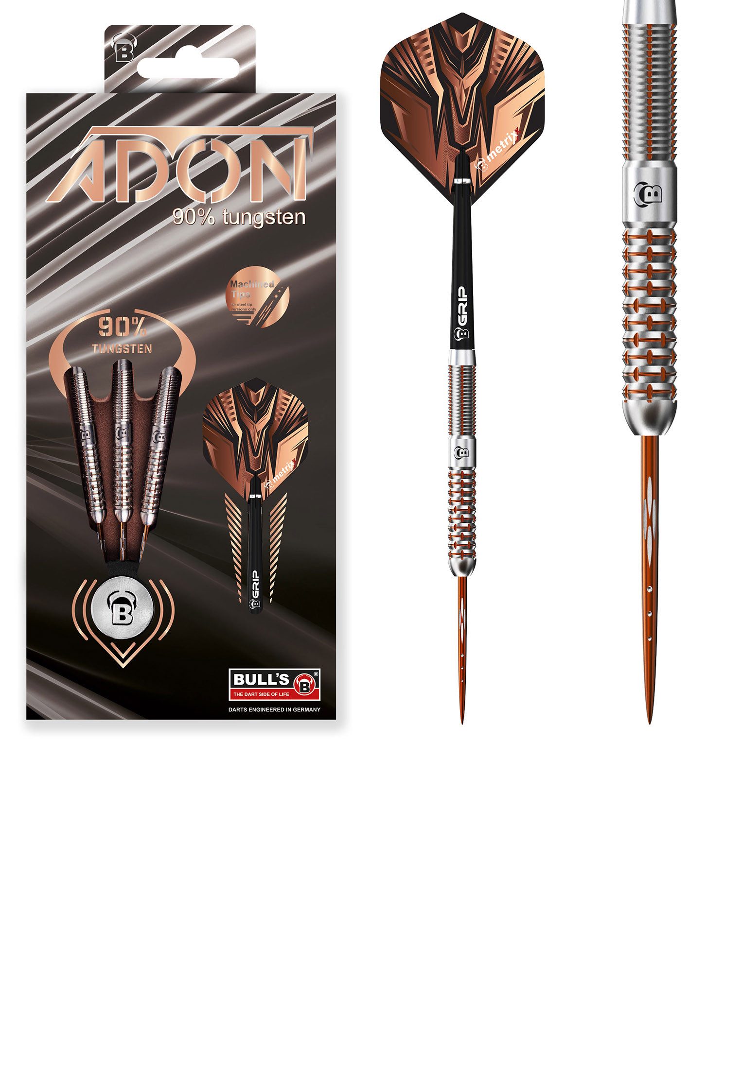 BULL'S Dartpfeil Adon Дартс 90% Tungsten Darts-Set Profi, unisex neutral