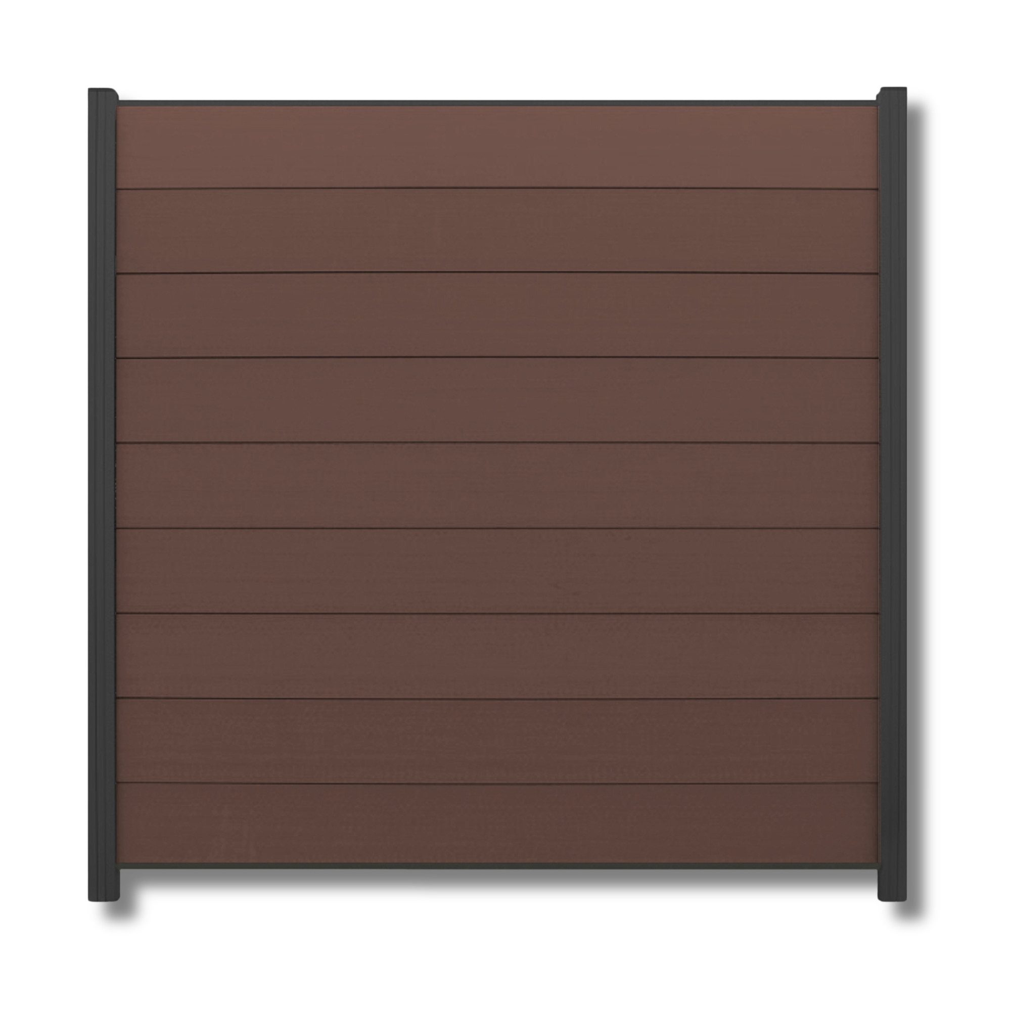 WPC Profi Zaun Set Komplettset Sichtschutzzaun Alupfosten Chocolate Braun 180x180cm, (Komplettset, mit Start- und Abschlussleisten, Pfosten und Zubehör)