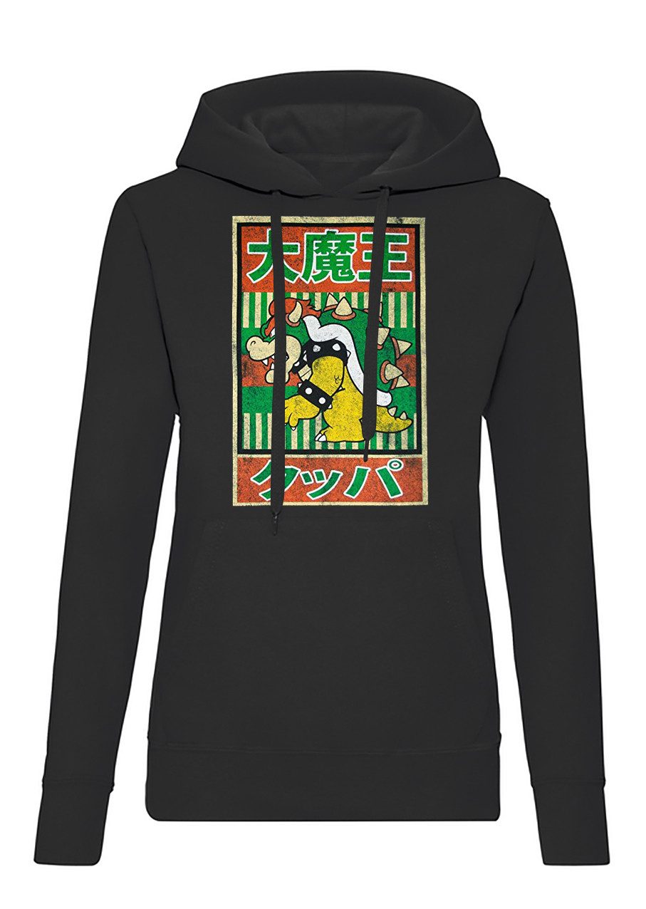 Blondie & Brownie Hoodie Bowser Japan Damen Hoodie Retro Patch Print Kapuzenhoodie Streetwear (Einzelstück, Einzelartikel) BowserJapan D Hoodie Retro Print