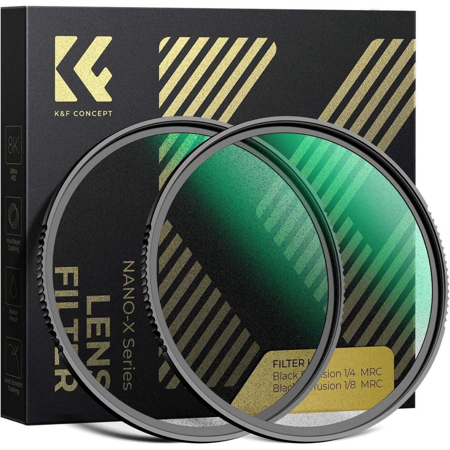 LuxusKollektion Nano-X Black-Mist 1/4 & 1/8 Filter Set 82mm Effektfilter - AGC Glas Effektfilter