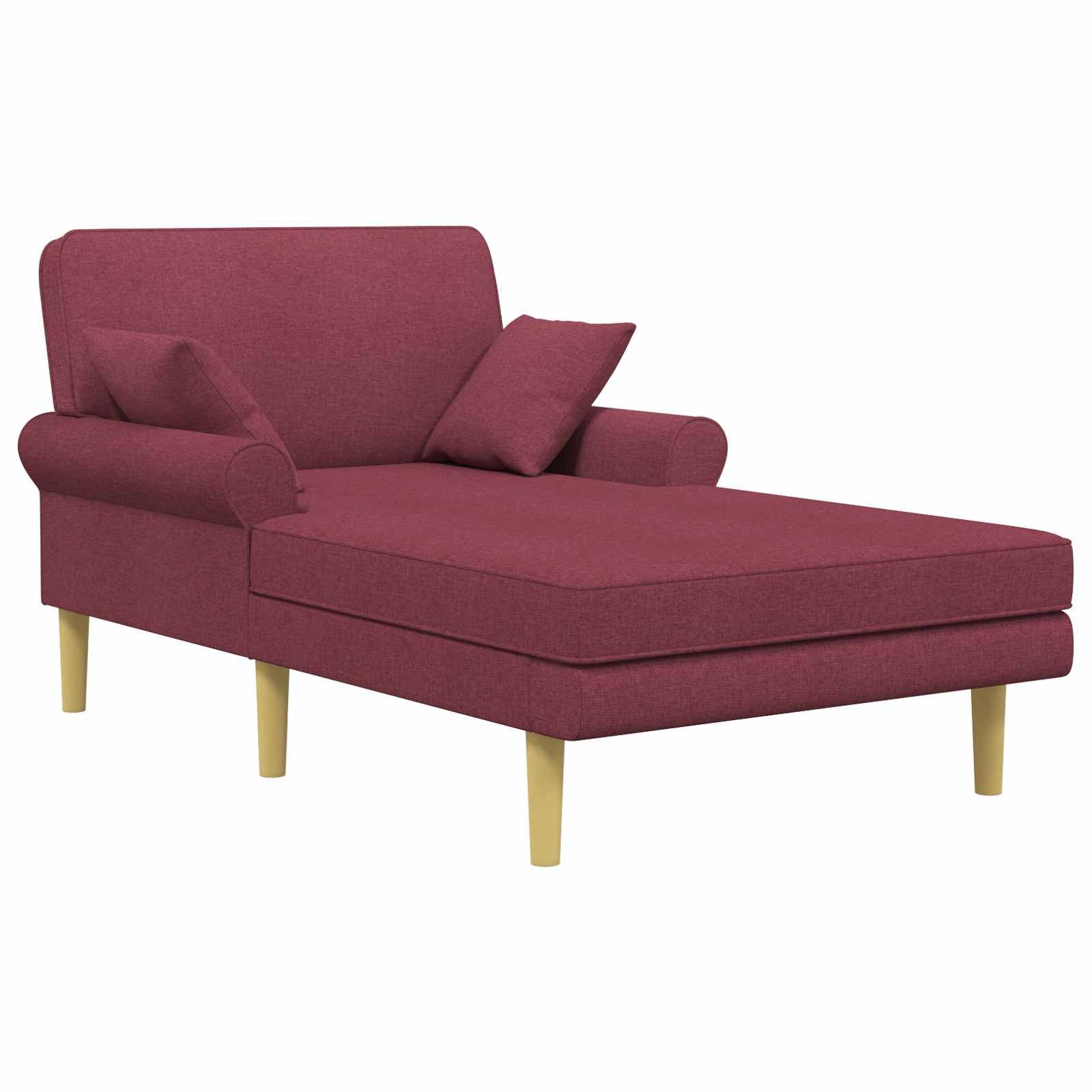 vidaXL Chaiselongue Chaiselongue Weinrot Stoff, 1 Teile
