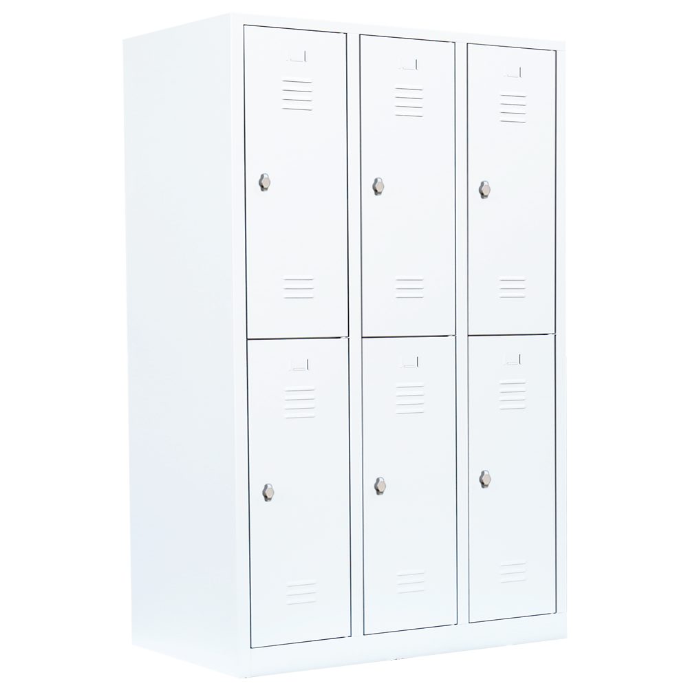 Steelboxx Spind Spind Kleiderspind 6 Fächer extra breit 180x118,5x50cmm weiß (1-St) Komplett verschweißt und montiert