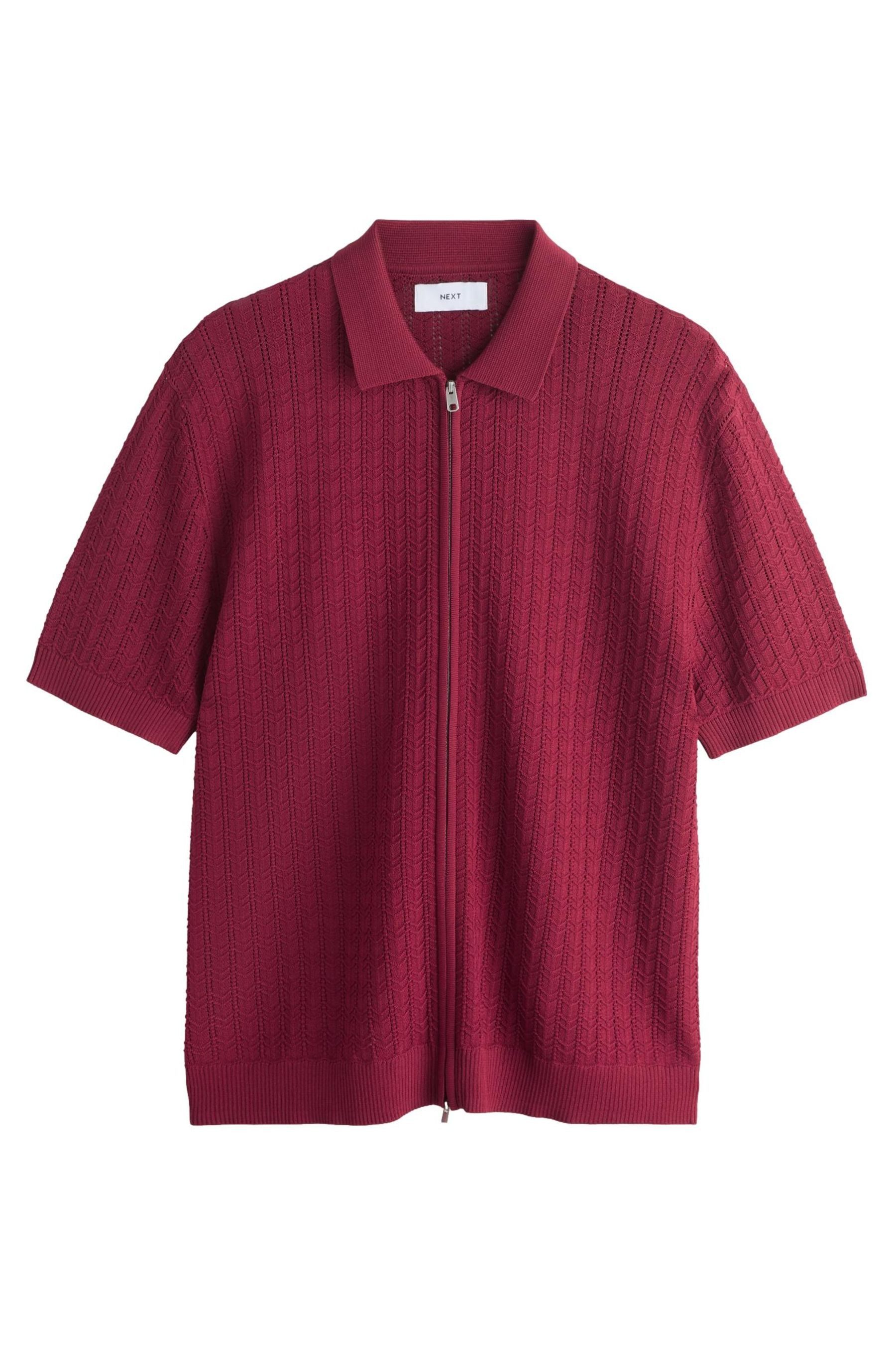 Next Polokragenpullover Regular Fit Poloshirt aus Strick, Reißverschluss (1-tlg)