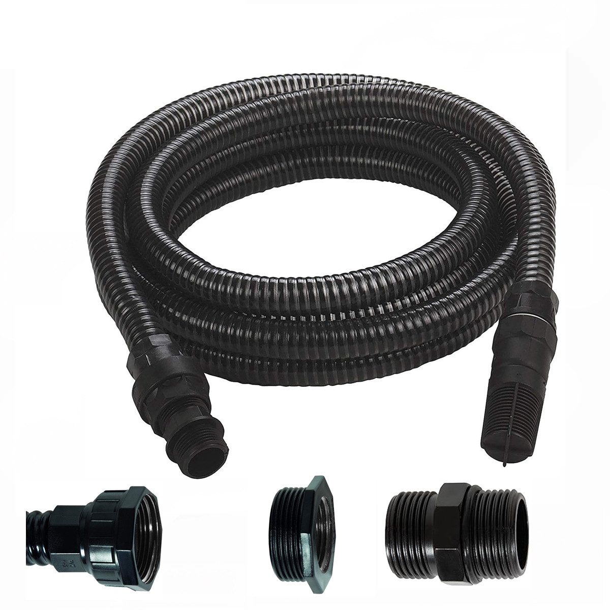 Einhell Ansaugschlauch Saugschlauch f Gartenpumpe 7 m Anschluss 42 mm, 1 1/4 Zoll. Filterkorb