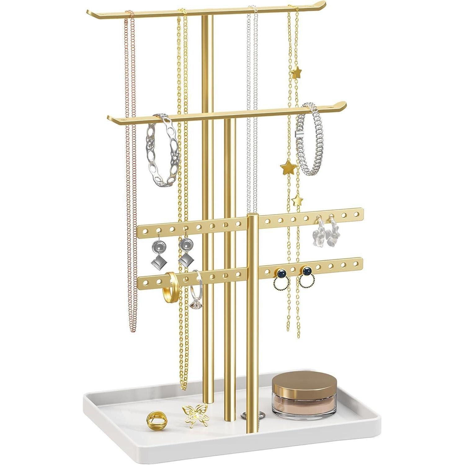 LuxusKollektion Schmuck Etagere Schmuck Organizer Schmuckständer 32cm 4 Ebenen Schmuckaufbewahrung