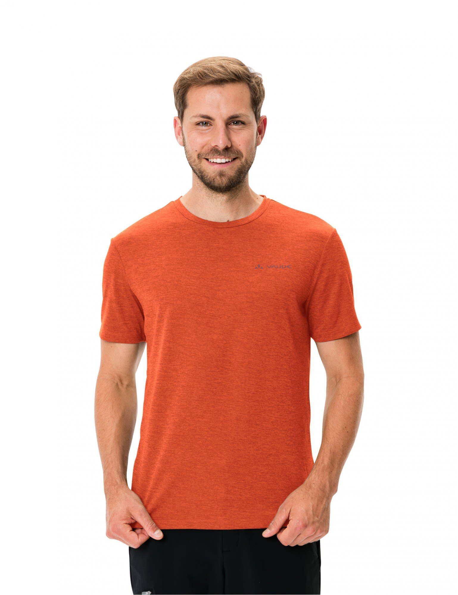 Mens Red VAUDE T-shirt Glowing Herren Kurzarm-Shirt Essential T-Shirt Vaude