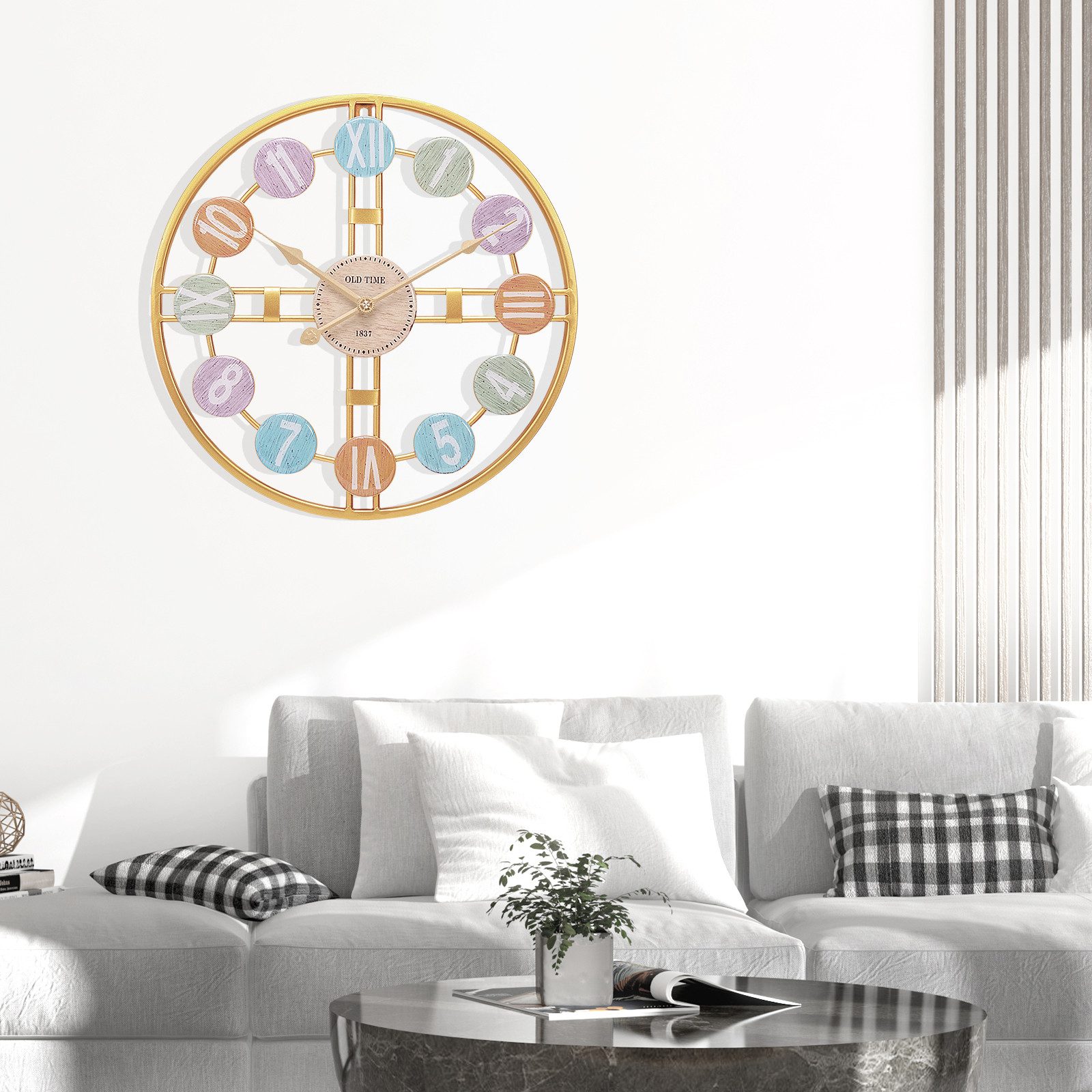 Yorbay Wanduhr Groß Ohne Tickgeräusche, Wanduhr Gold Vintage, Wanduhren (fü günstig online kaufen