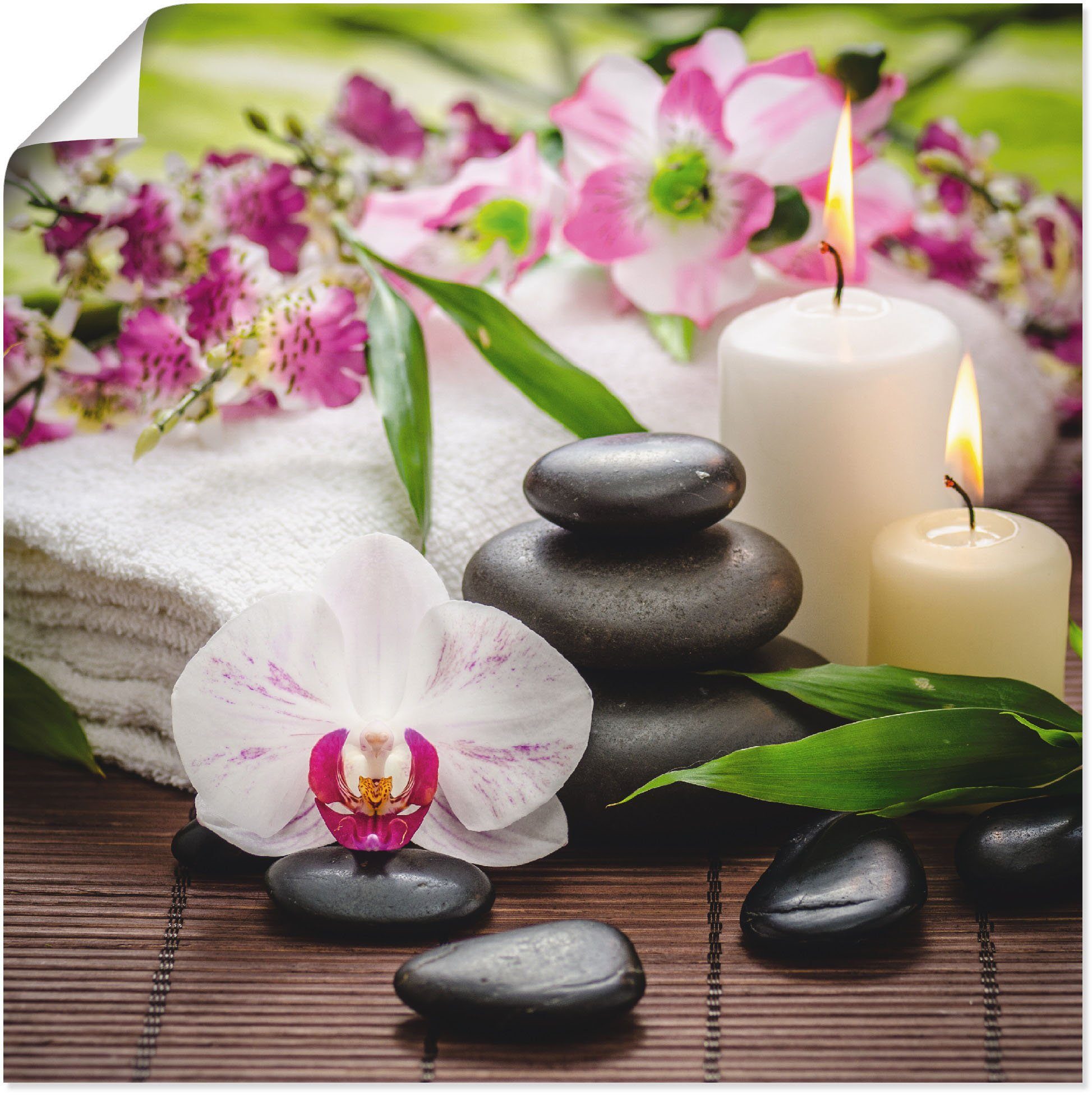 (1 Zen Spa Wandaufkleber Poster Bambus in Bilder als Artland Alubild, Kerze, Größen Wandbild Orchideen versch. Leinwandbild, oder St),