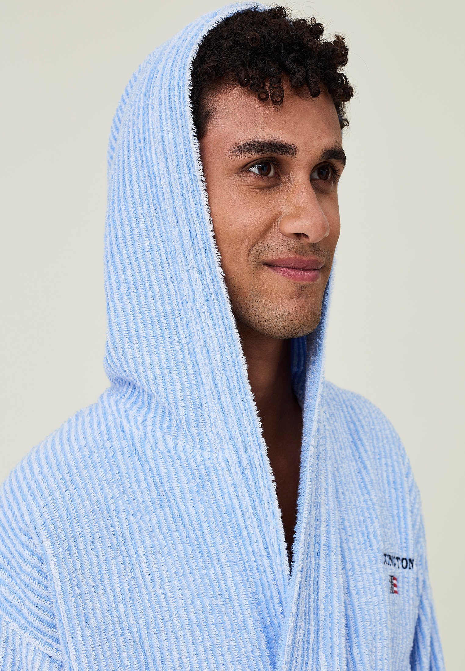 Bademantel Striped Lexington Hoodie Cotton-Mix Unisex blue/white