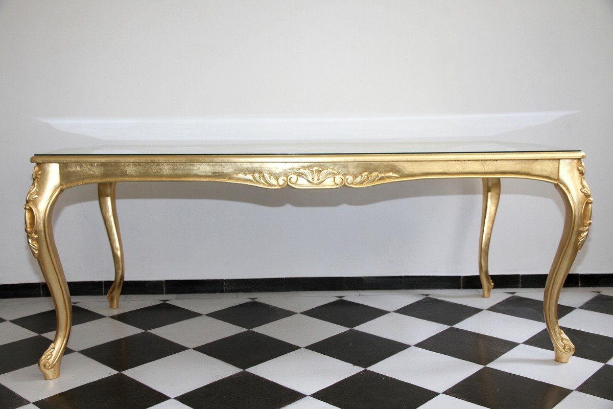 - - Esstisch 200 100 Padrino Esszimmer Padrino Esstisch Luxus cm Collection Tisch Casa Casa x cm Gold Luxury Barock