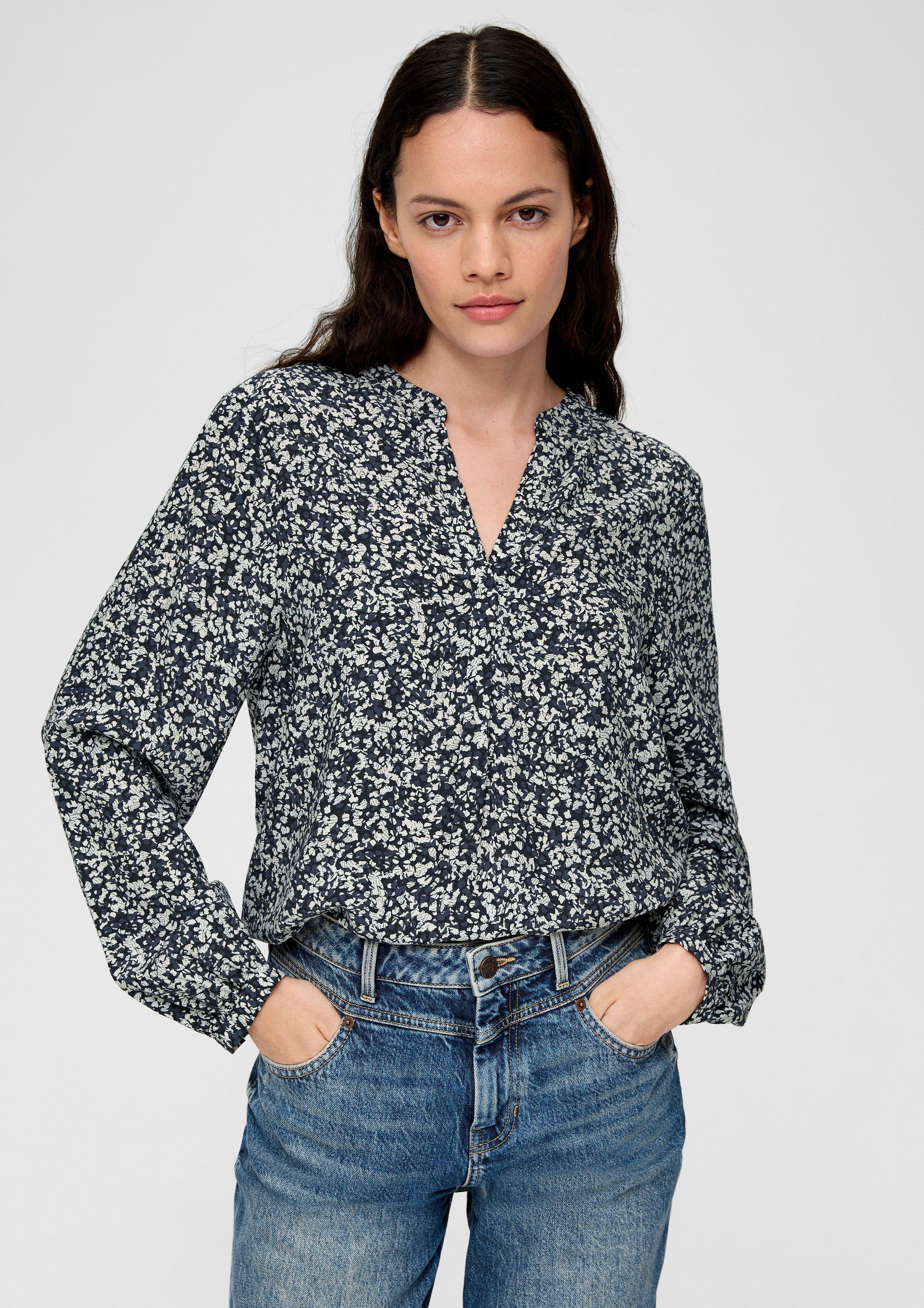 s.Oliver Langarmbluse Bluse aus Viskose navy