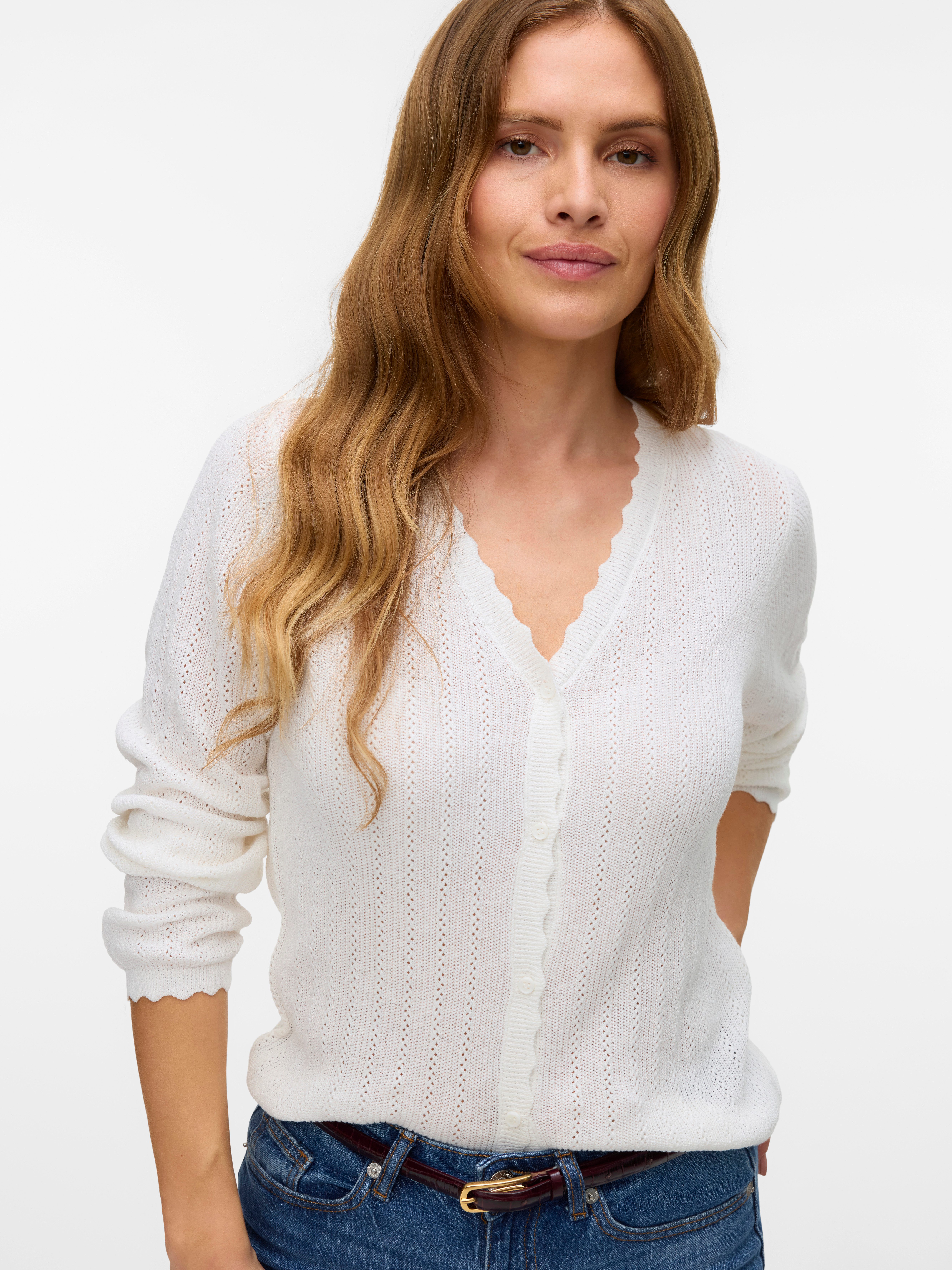 Vero Moda Strickjacke VMLUXLIGHT POINTELLE LS günstig online kaufen