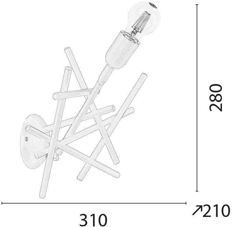 SPOT Light Wandleuchte GLENN, aus passende Metall, E27, Europe Design, schwarz in Made ohne originelles LM Leuchtmittel