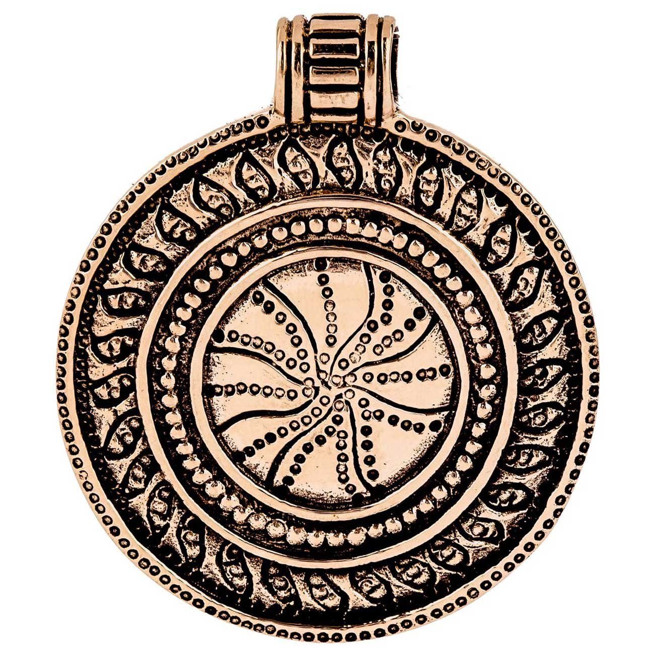 Kettenanhänger Schmuck Anhänger Sonnenrad Wikingerschmuck Bronze Viking 37mm