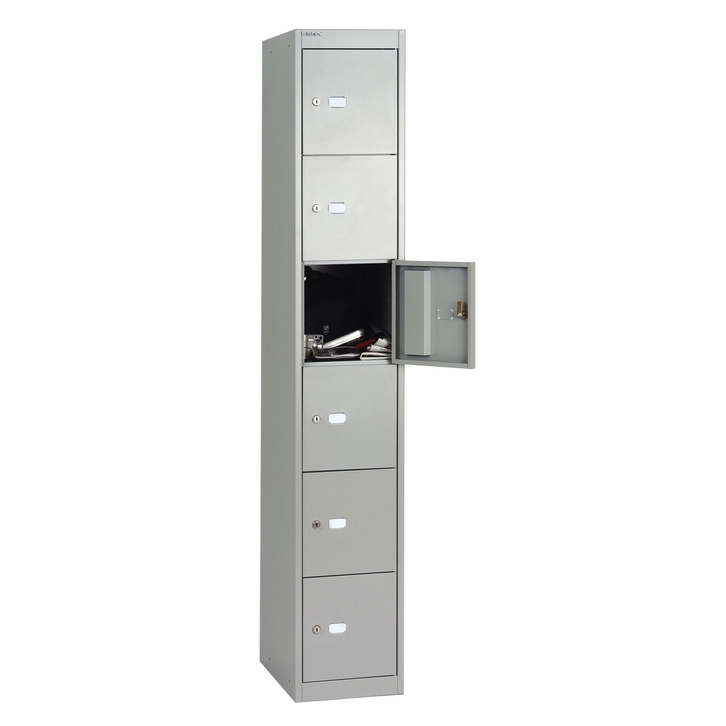 Bisley Spind Garderobenschrank Office in Verkehrsweiß - Maße: H 180 x B 31 x T 31 cm