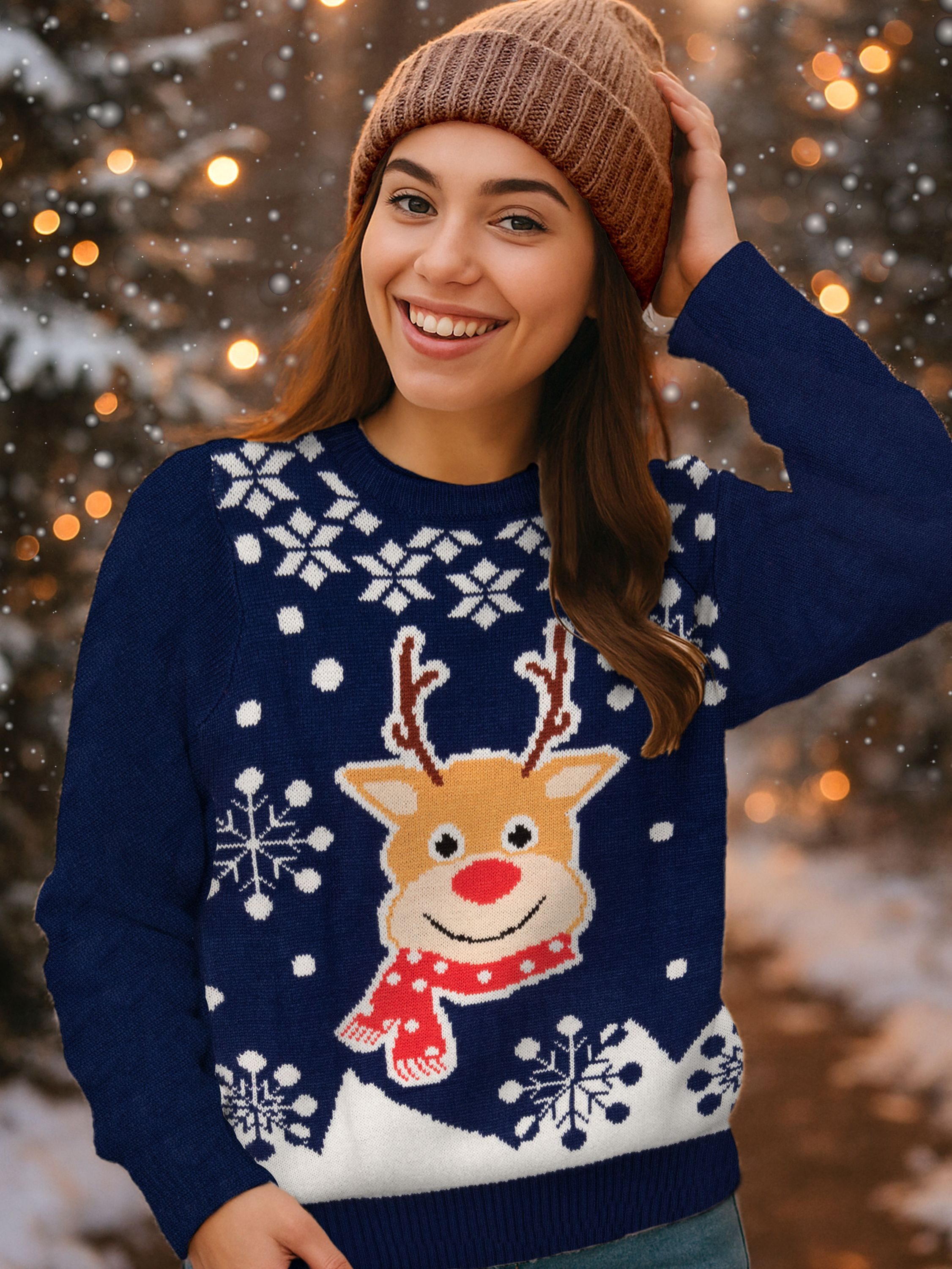 United Labels® Weihnachtspullover Winterpullover Rentier XMAS Strick Pullov günstig online kaufen