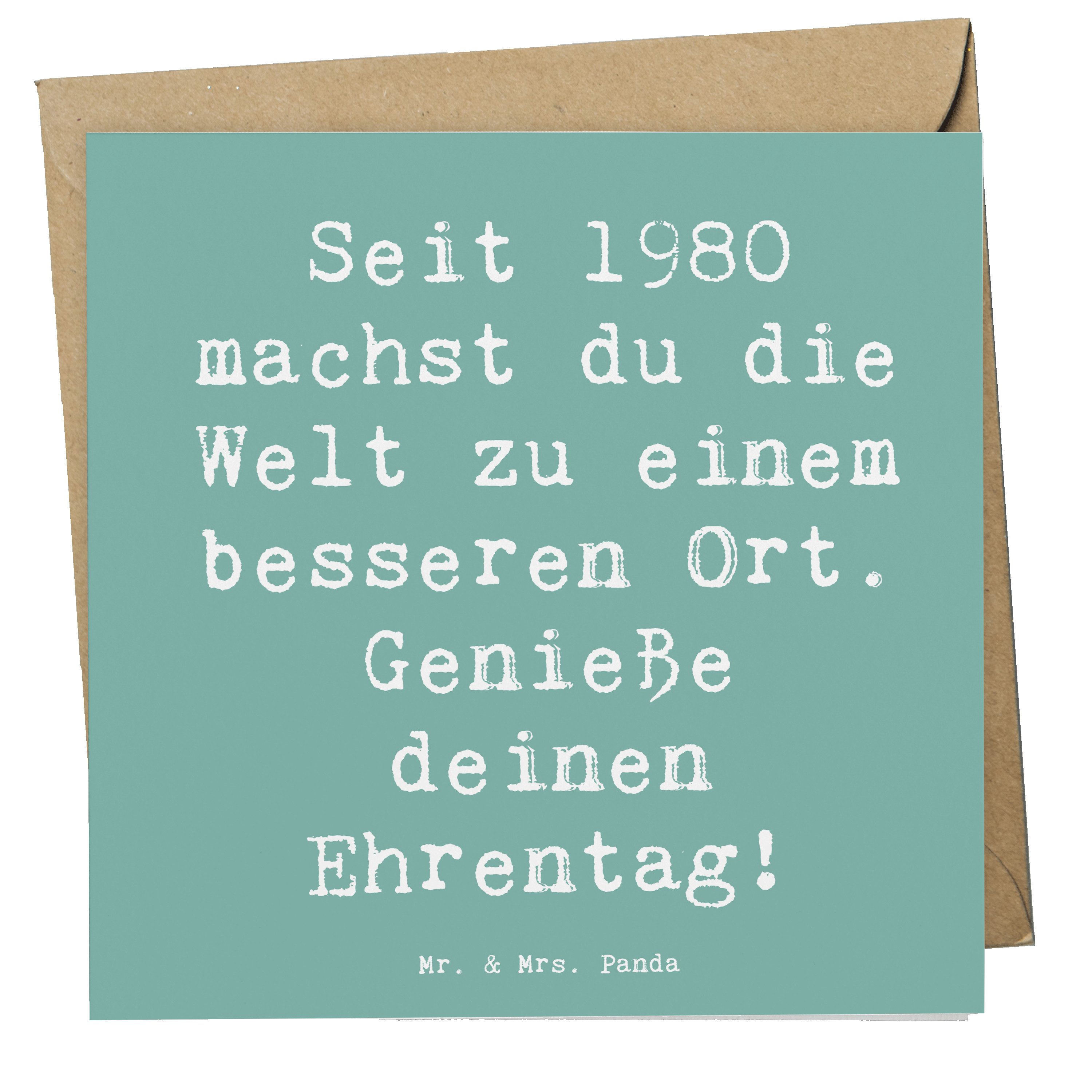 Grußkarte 1980 Geburtstag - Meeresbrise - Geschenk, feiern, Glückwunschkarte, W