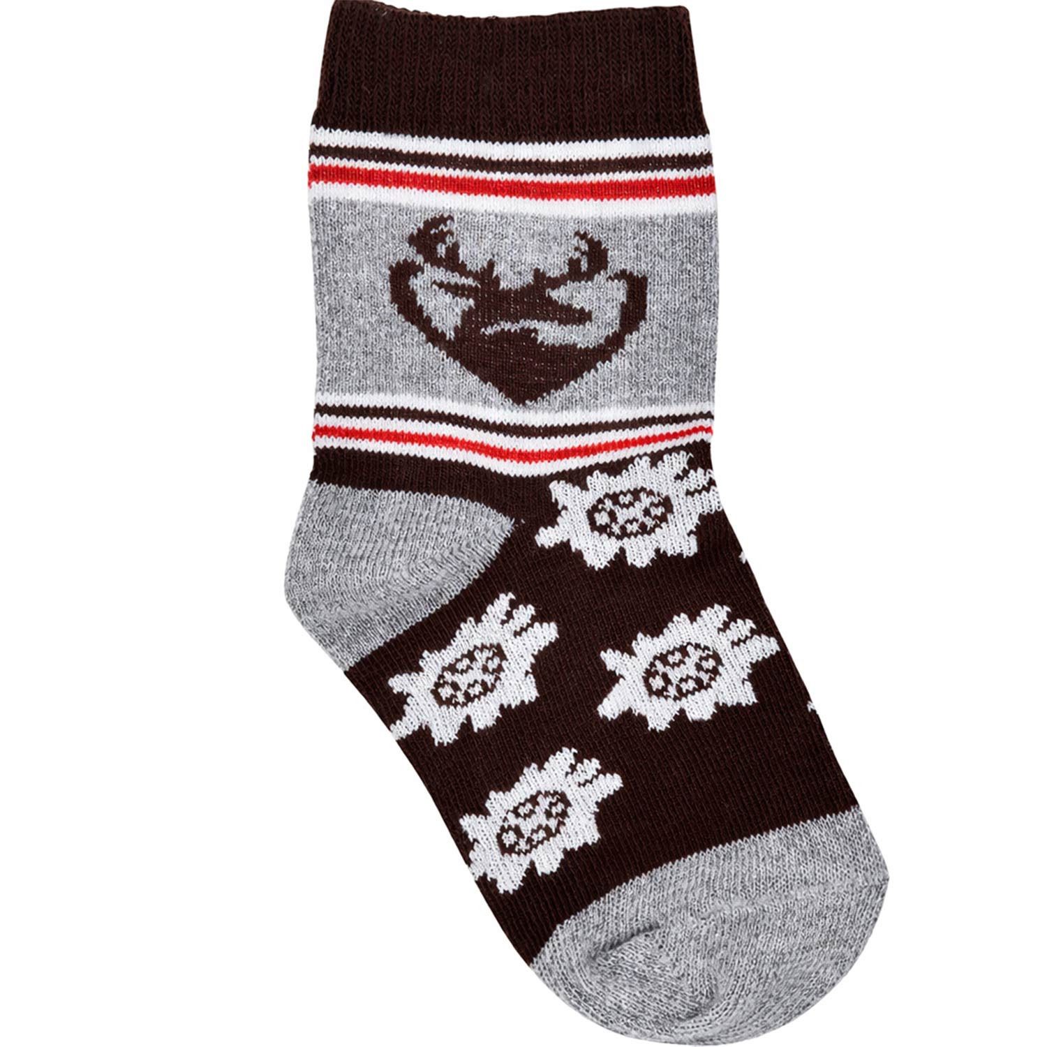 BONDI Kniestrümpfe Baby Jungen Socken Hirschmotiv 91730, Grau