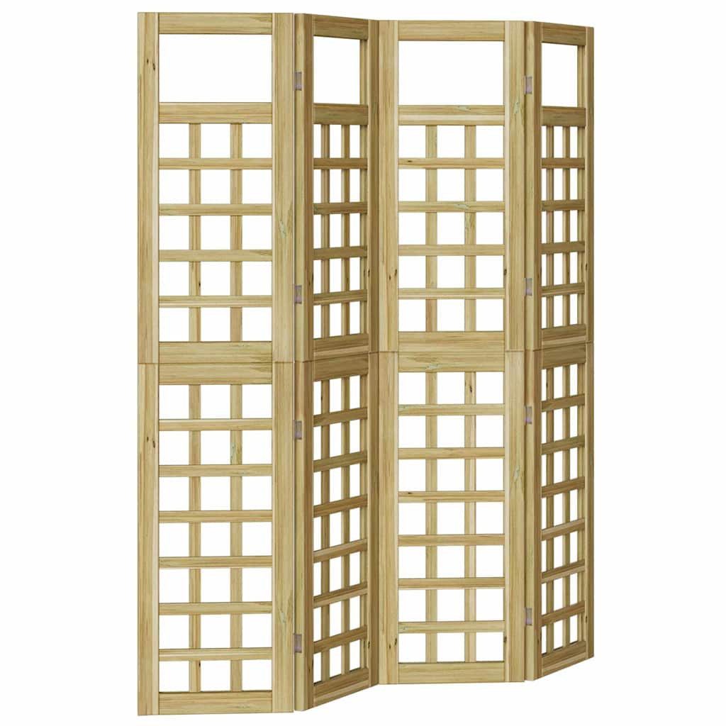 vidaXL Raumteiler Sichtschutz 4 pcs Braun 160 x 180 cm Imprägniertes Kiefernholz, 4-tlg.