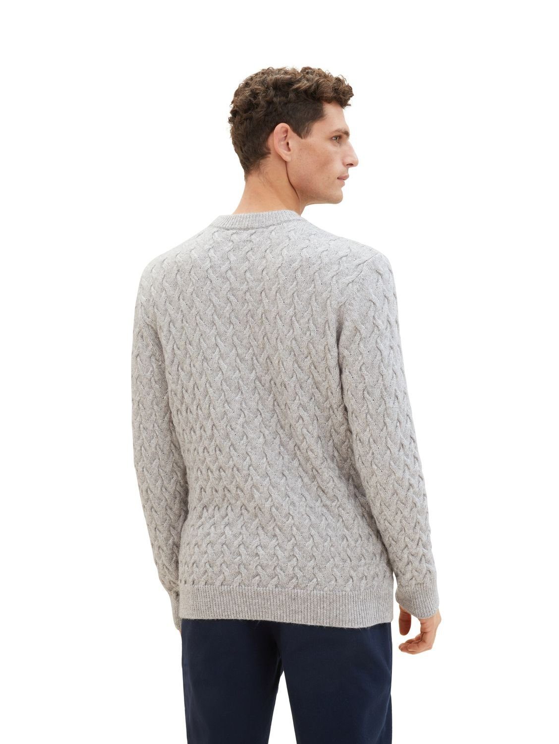 TOM TAILOR Strickpullover COSY CABLE KNIT mit Wolle