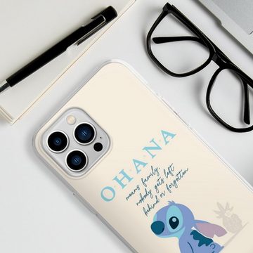 DeinDesign Handyhülle Lilo & Stitch Offizielles Lizenzprodukt Disney Ohana Stitch, Apple iPhone 13 Pro Max Silikon Hülle Bumper Case Handy Schutzhülle