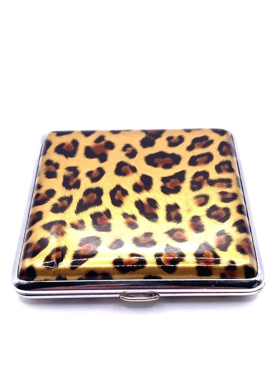 meytrade Bogenetui Zigarettenetui Leoprint seidige Sommer Edition pink oder braun, Animal Print
